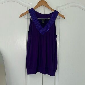 Purple v-neck tank top